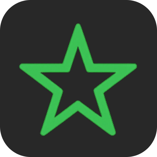 Bet4Star minimalistic green star logo on dark background